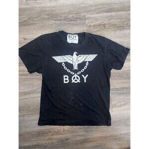 Boy London Shirt Mens Medium Black Eagle Logo Graphic Stretch Tee Punk 1305-07